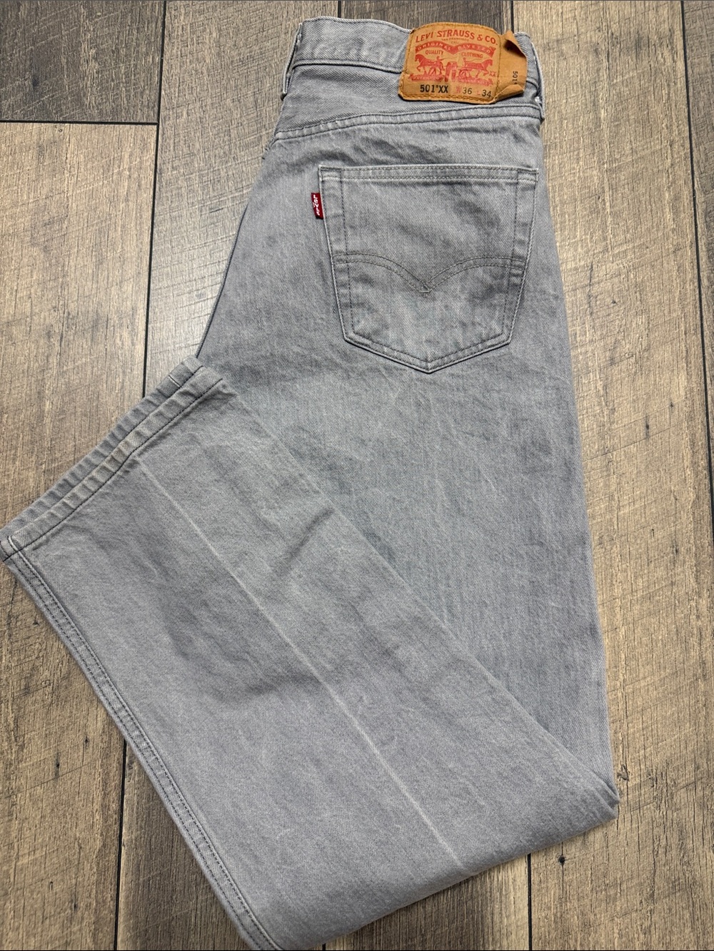 Vintage-Levi's Men's 501 XX Original Fit Gray MM Jeans size 36 x 34